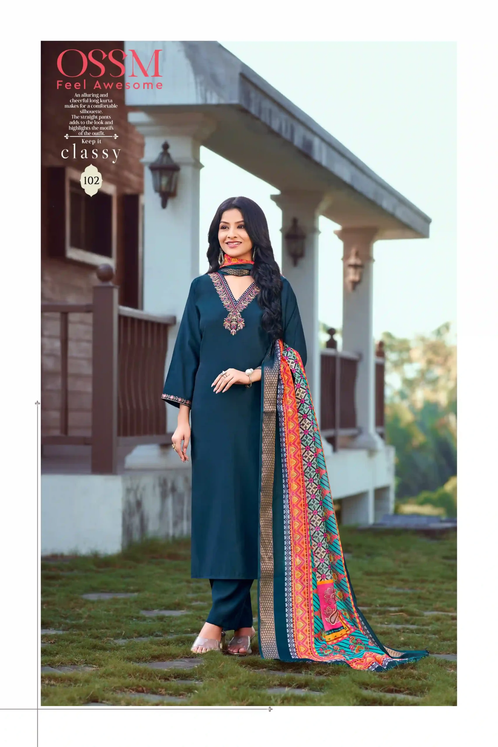 Ossm Noorie Vol 03 Pure Viscos Roman Silk Wholesale Readymade Salwar Suit Catalog — Wholesale Readymade Suit, MPA wholesale from Surat - Gallery Image 2